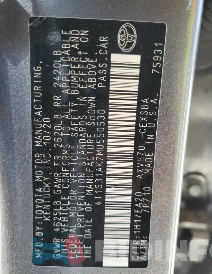 4T1G31AK7MU550530 Photo# 12