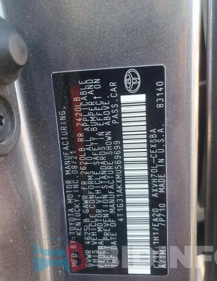 4T1G31AKXMU569699 Photo# 13