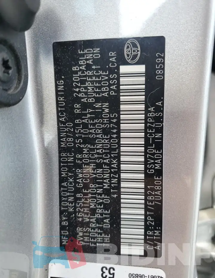4T1NZ1AK1LU044745 Photo# 12