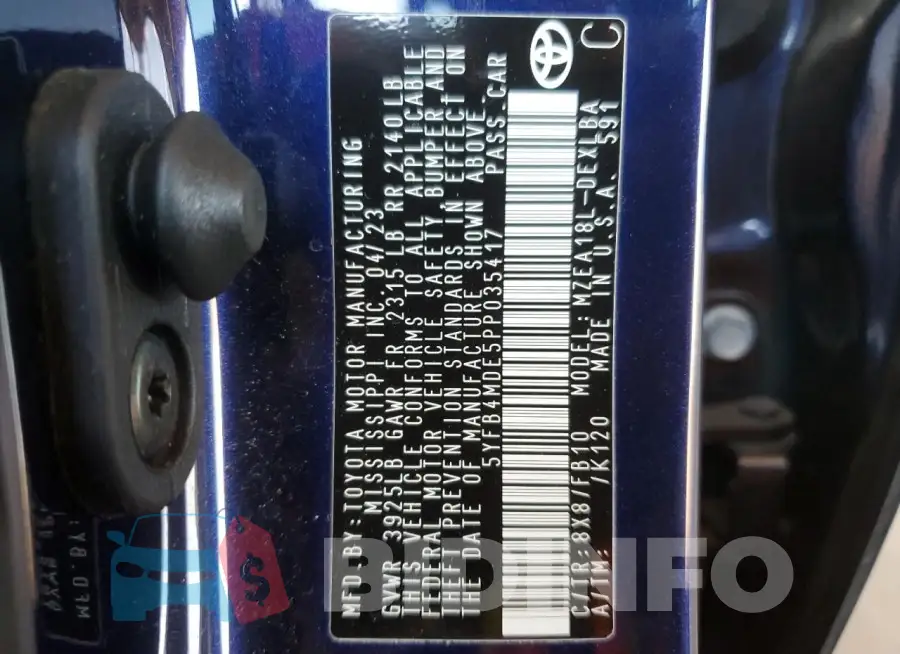 5YFB4MDE5PP035417 Photo# 12