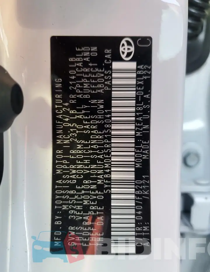 5YFB4MDE5RP158041 Photo# 13