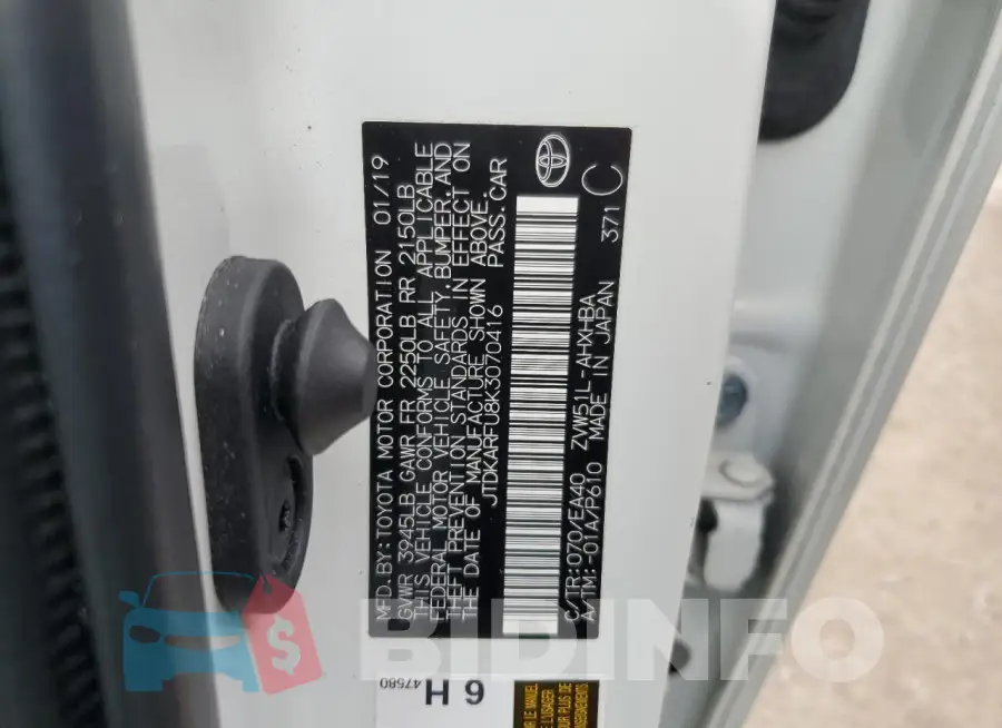 JTDKARFU8K3070416 Photo# 13