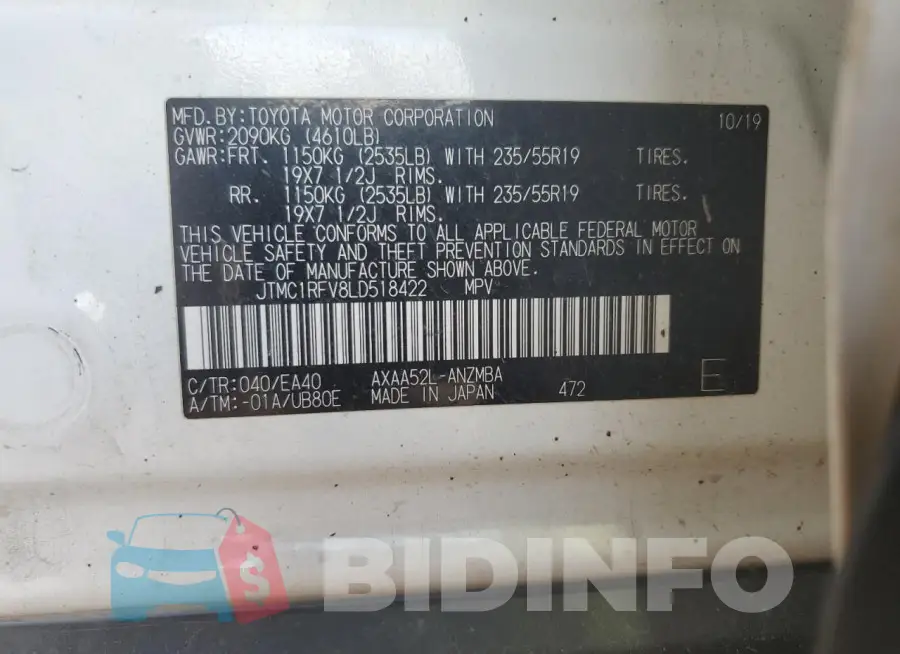 JTMC1RFV8LD518422 Photo# 13