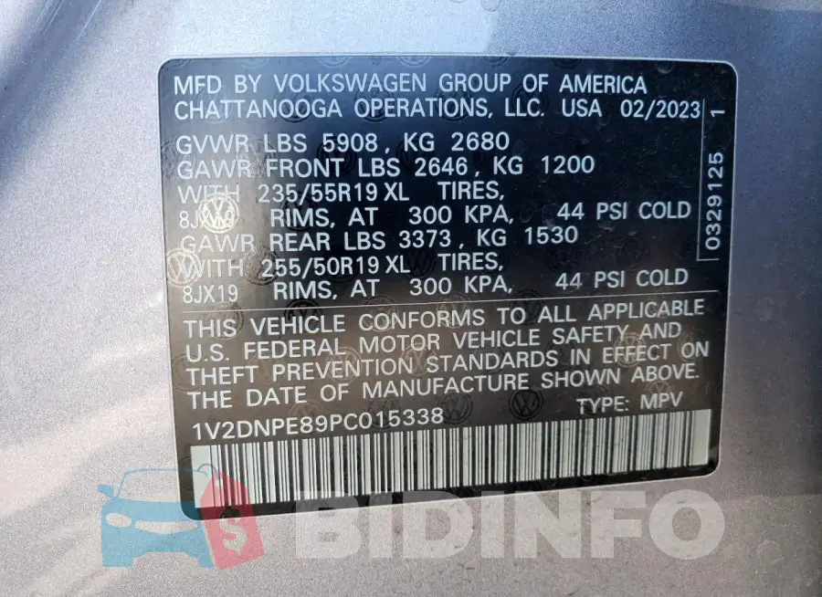 1V2DNPE89PC015338 Photo# 12