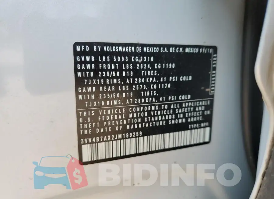 3VV4B7AX2JM199259 Photo# 13