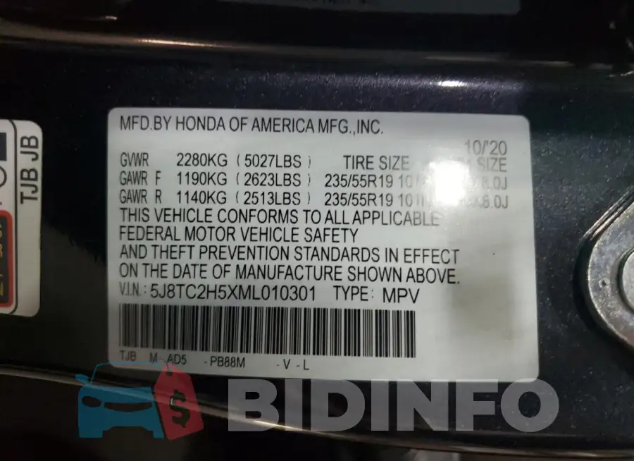 5J8TC2H5XML010301 Photo# 13