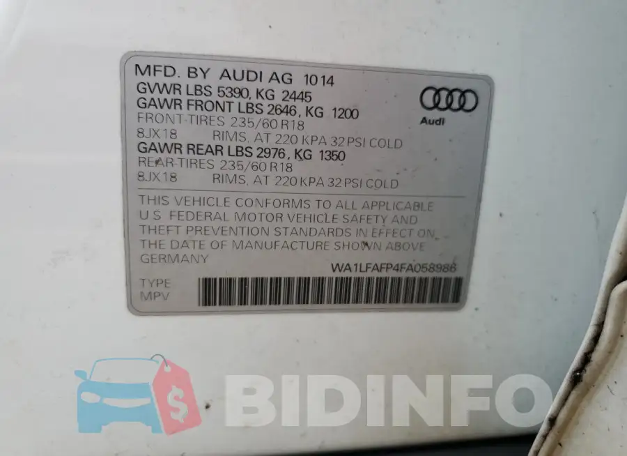 WA1LFAFP4FA058986 Photo# 12