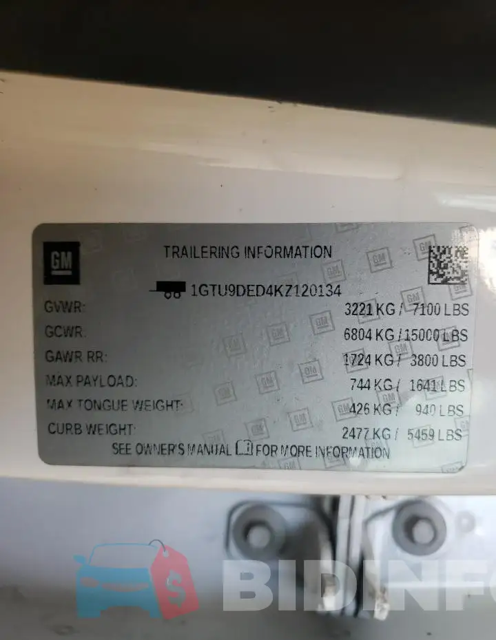 1GTU9DED4KZ120134 Photo# 13