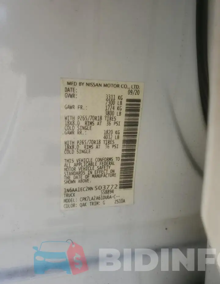 1N6AA1EC2MN503772 Photo# 12