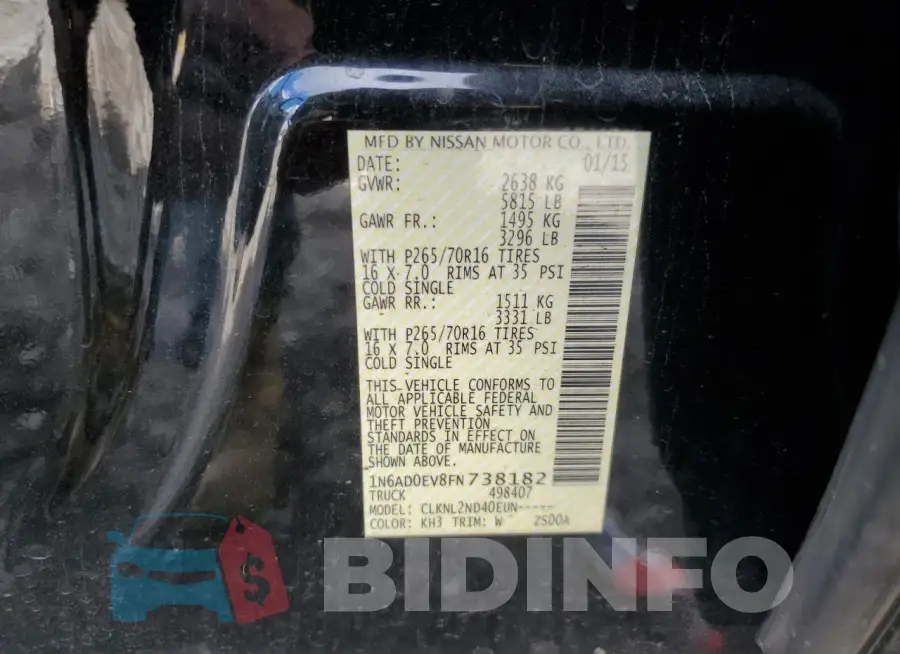 1N6AD0EV8FN738182 Photo# 12