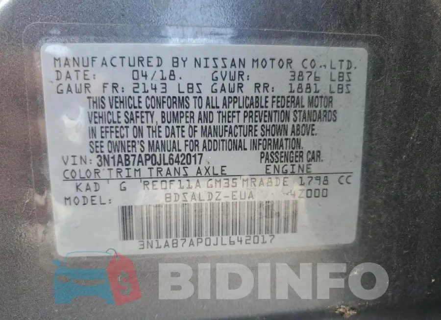3N1AB7AP0JL642017 Photo# 12