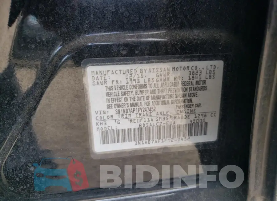 3N1AB7AP1FY247452 Photo# 13