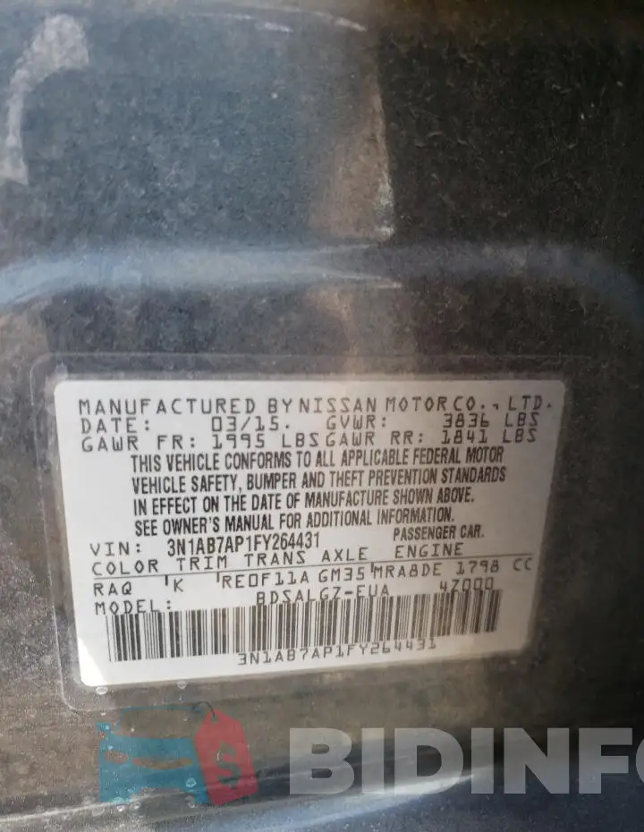 3N1AB7AP1FY264431 Photo# 12