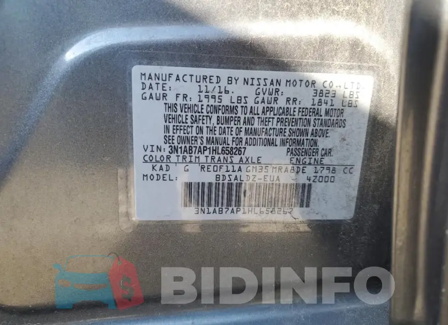 3N1AB7AP1HL658267 Photo# 13