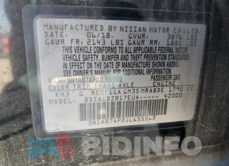 3N1AB7AP2JL655562 Photo# 12