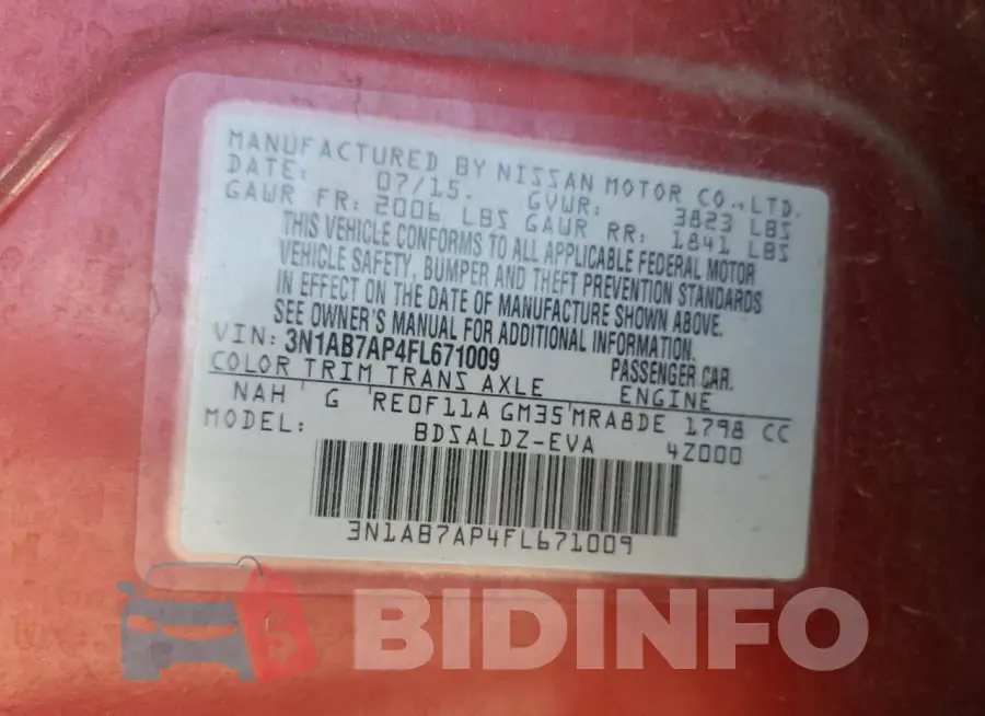 3N1AB7AP4FL671009 Photo# 13