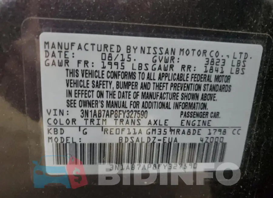 3N1AB7AP8FY327590 Photo# 13