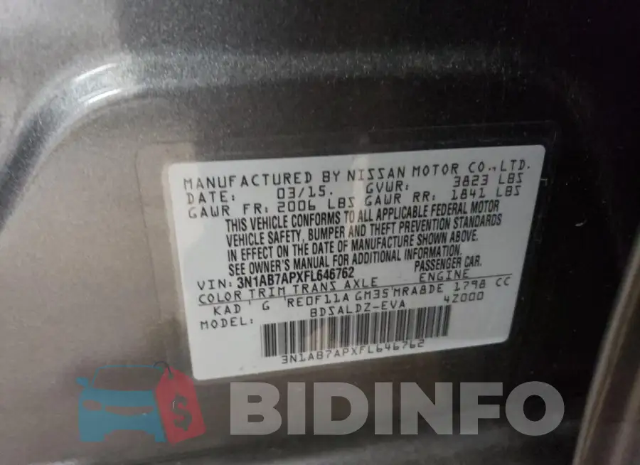 3N1AB7APXFL646762 Photo# 12