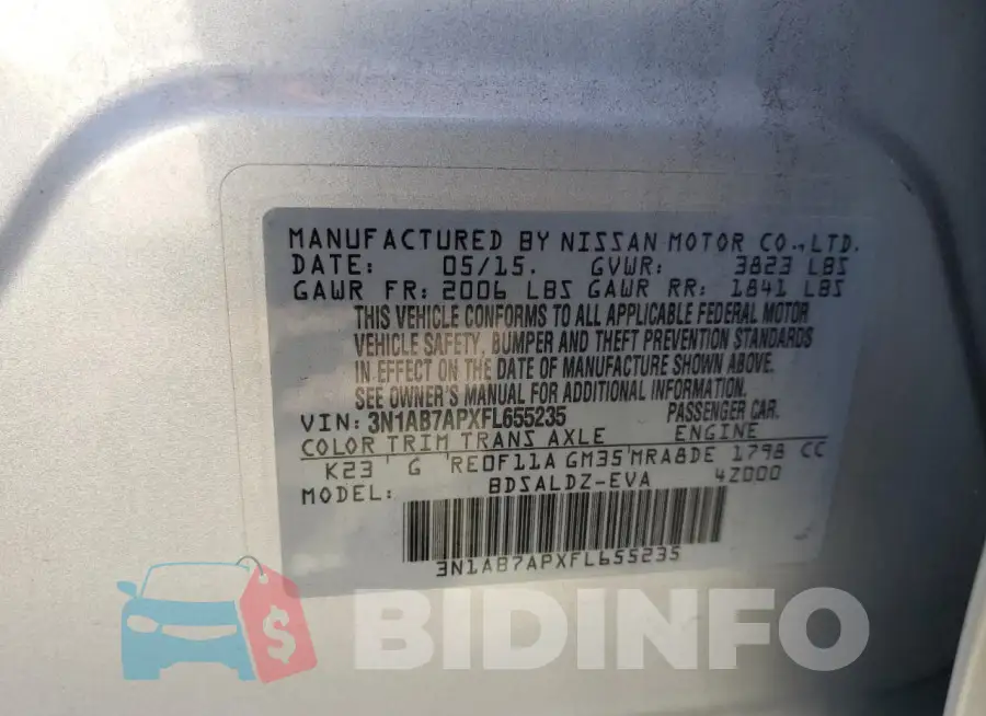 3N1AB7APXFL655235 Photo# 12
