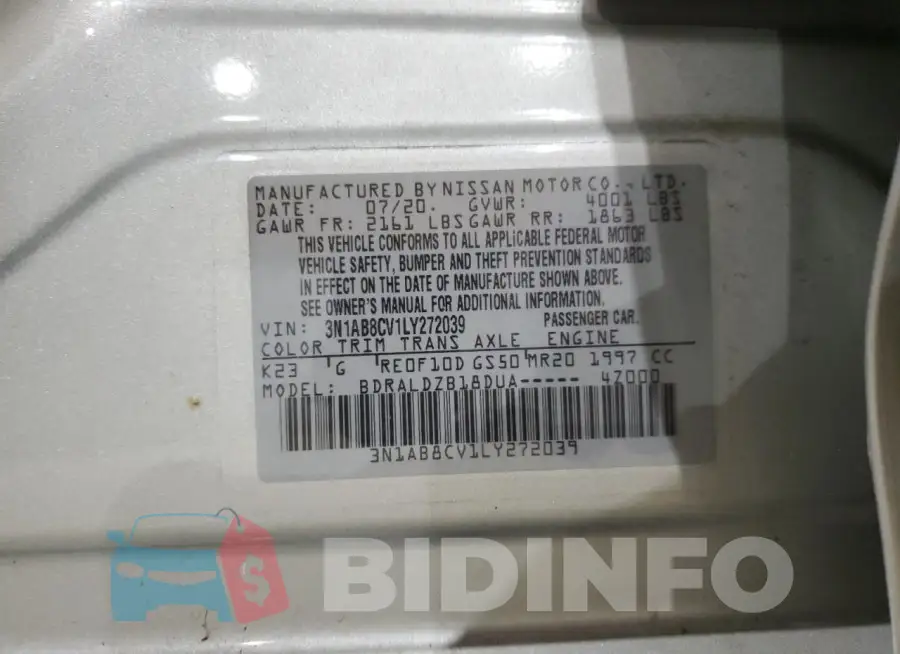 3N1AB8CV1LY272039 Photo# 12