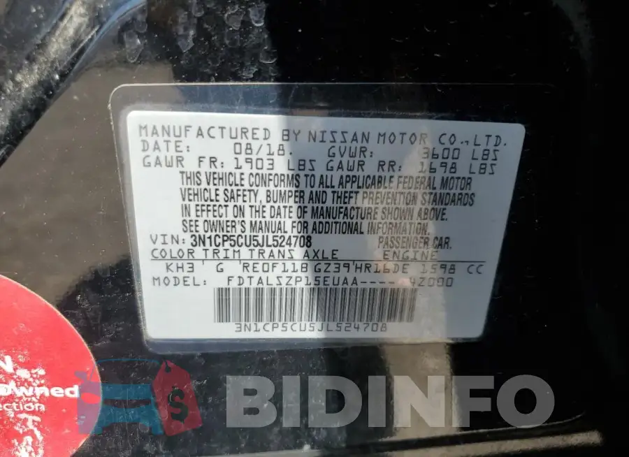 3N1CP5CU5JL524708 Photo# 13