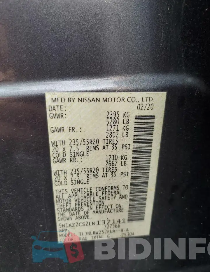 5N1AZ2CS2LN137141 Photo# 12