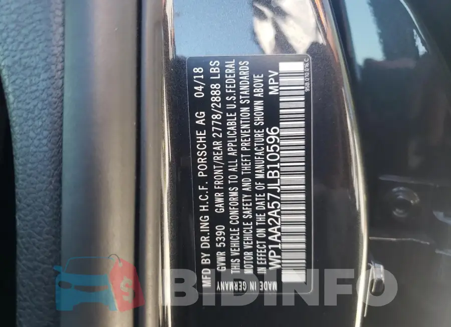 WP1AA2A57JLB10596 Photo# 12