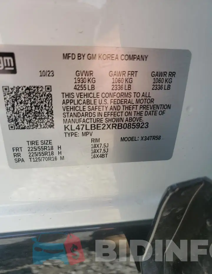 KL47LBE2XRB085923 Photo# 12