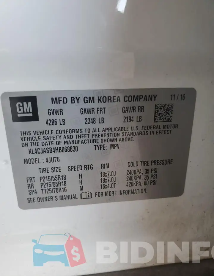 KL4CJASB4HB068830 Photo# 12