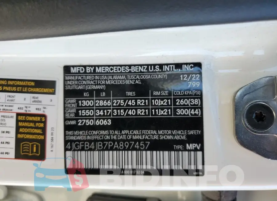 4JGFB4JB7PA897457 Photo# 13