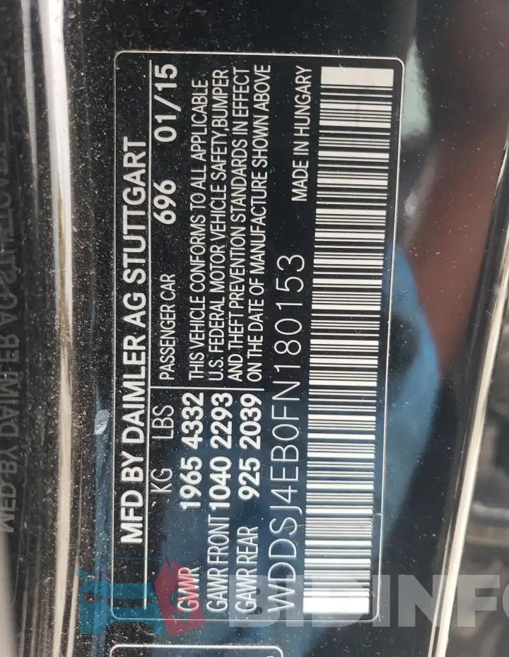 WDDSJ4EB0FN180153 Photo# 13