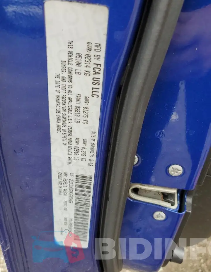 2C3CDXBG1KH700066 Photo# 12