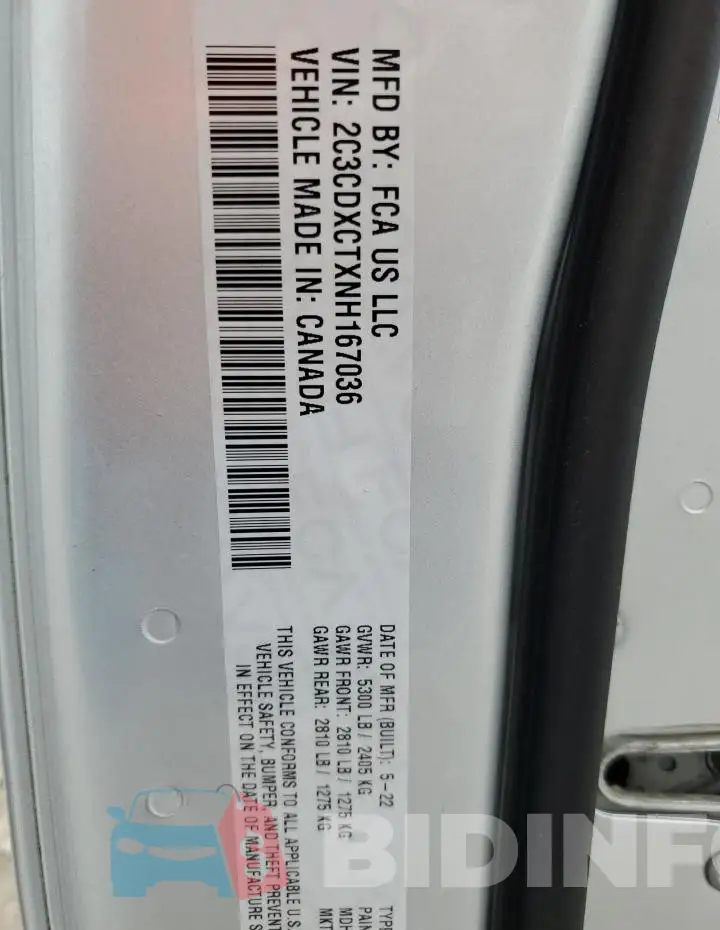 2C3CDXCTXNH167036 Photo# 13