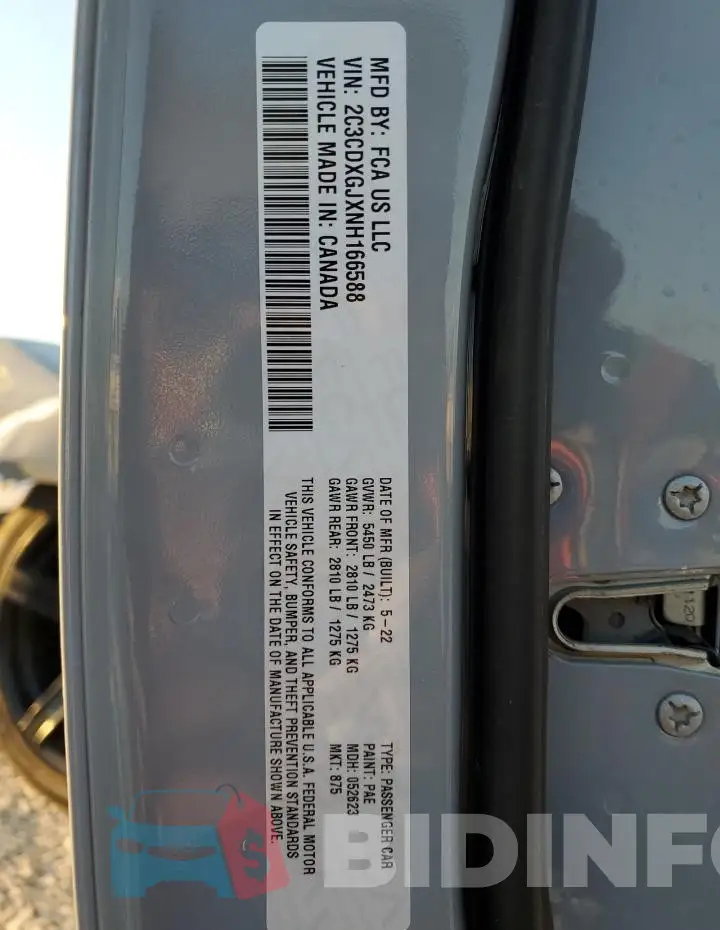 2C3CDXGJXNH166588 Photo# 13