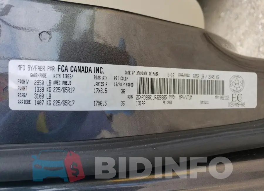 2C4RDGBG1JR328985 Photo# 13