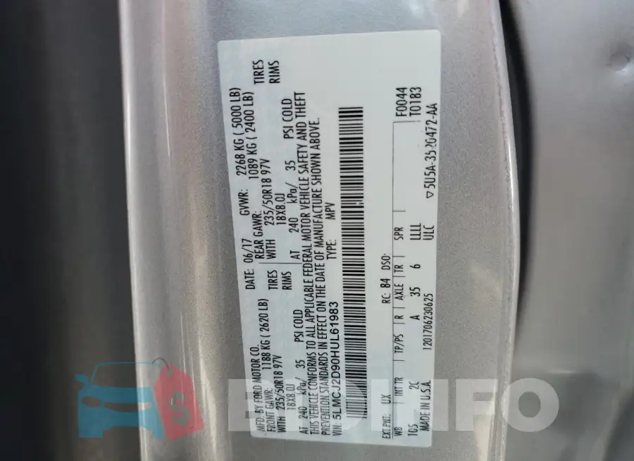 5LMCJ2D90HUL61983 Photo# 14
