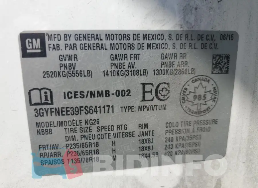 3GYFNEE39FS641171 Photo# 13