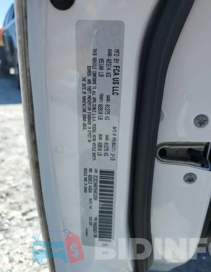 2C3CCAAG7KH612284 Photo# 12