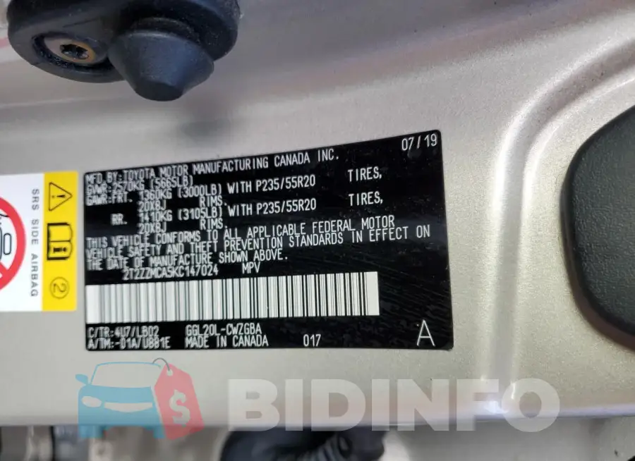 2T2ZZMCA5KC147024 Photo# 13