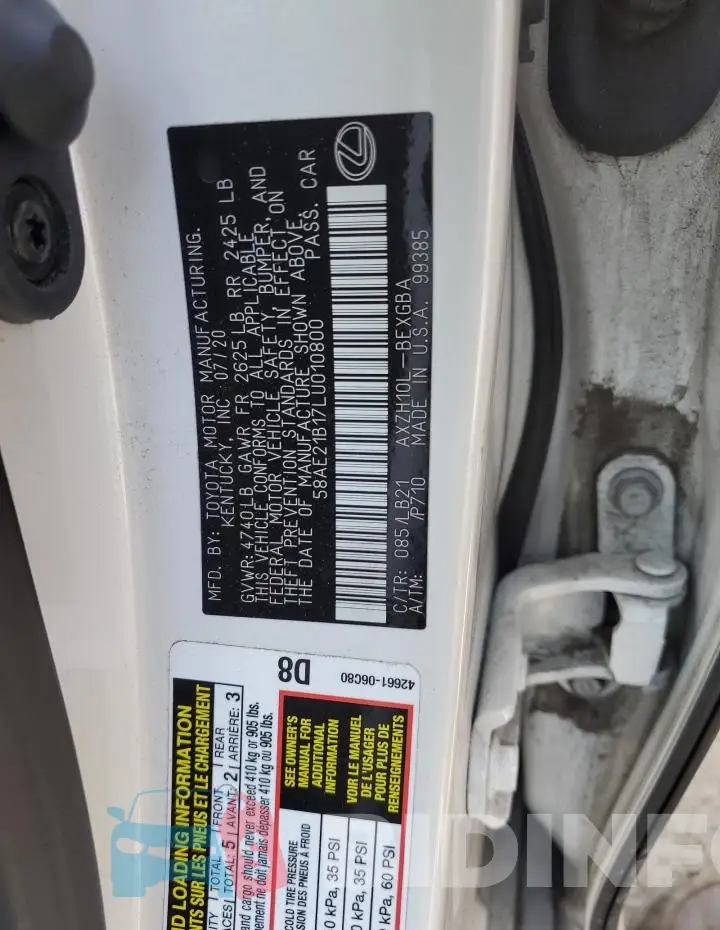 58AE21B17LU010800 Photo# 12