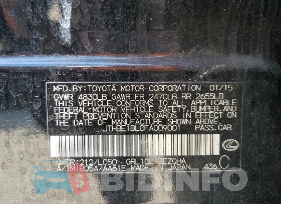 JTHBE1BL0FA009001 Photo# 12