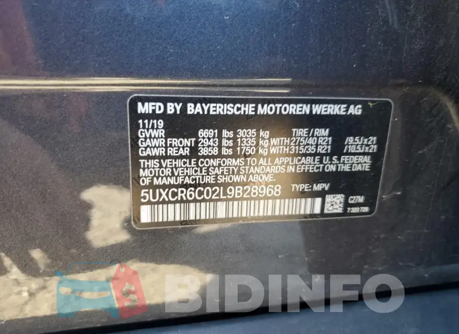 5UXCR6C02L9B28968 Photo# 12