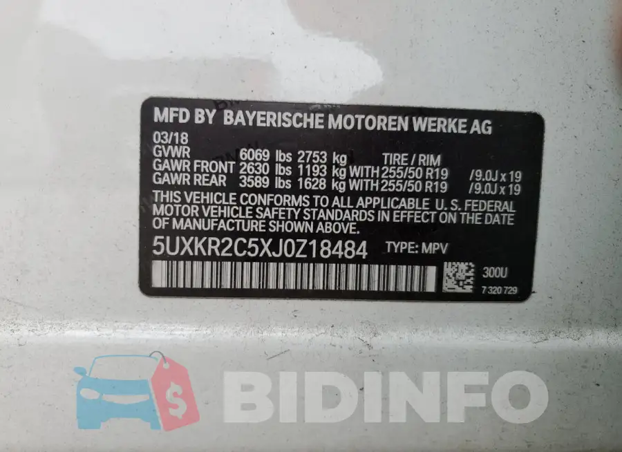 5UXKR2C5XJ0Z18484 Photo# 13