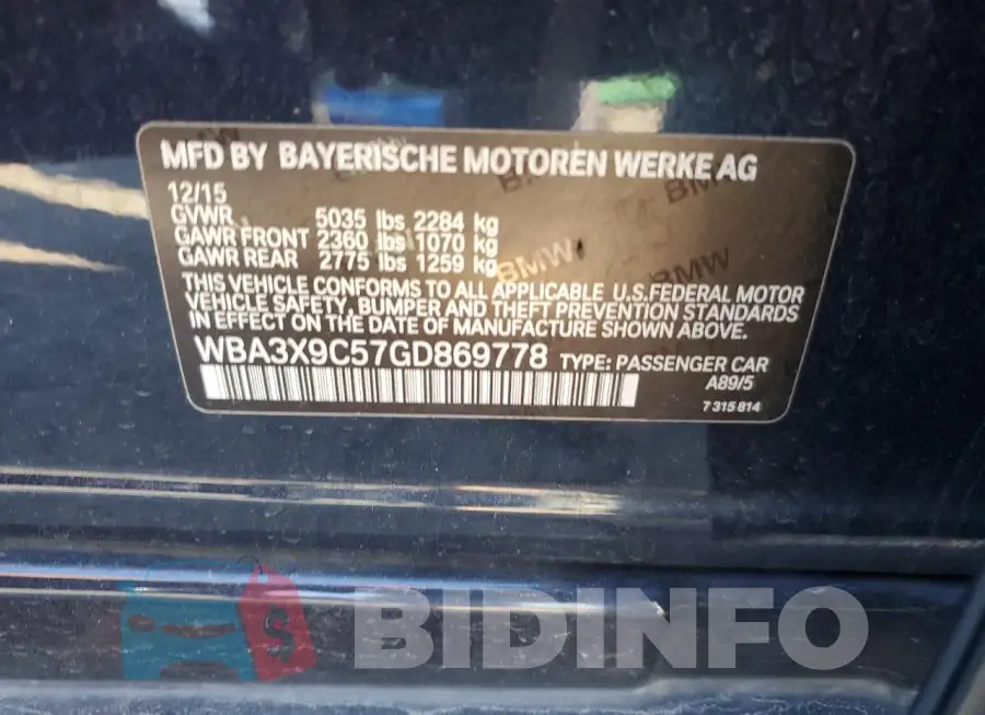 WBA3X9C57GD869778 Photo# 12
