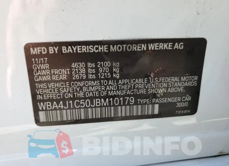 WBA4J1C50JBM10179 Photo# 12