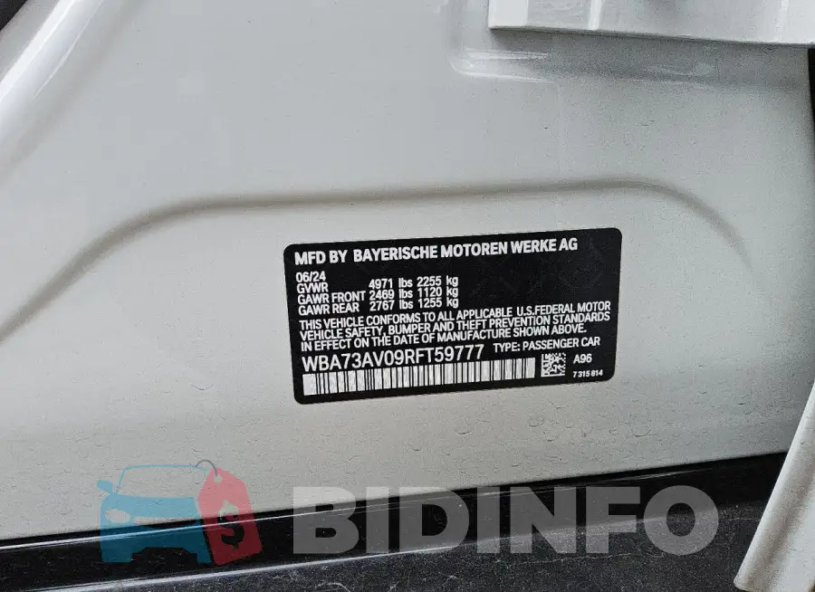 WBA73AV09RFT59777 Photo# 12