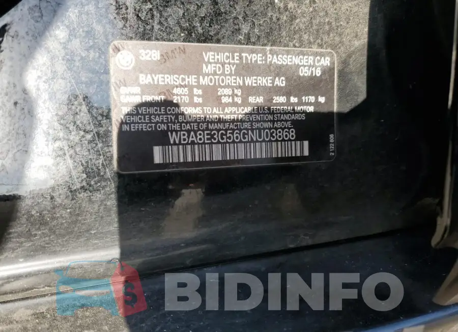 WBA8E3G56GNU03868 Photo# 12