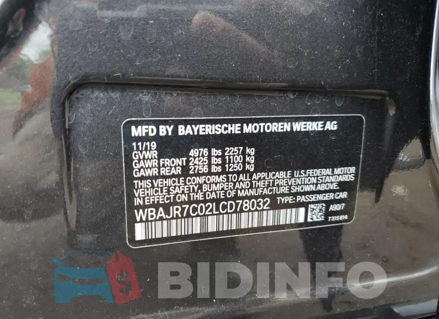 WBAJR7C02LCD78032 Photo# 12