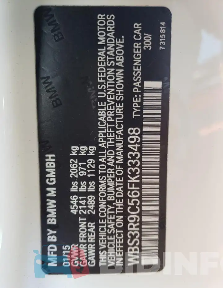WBS3R9C56FK333498 Photo# 13