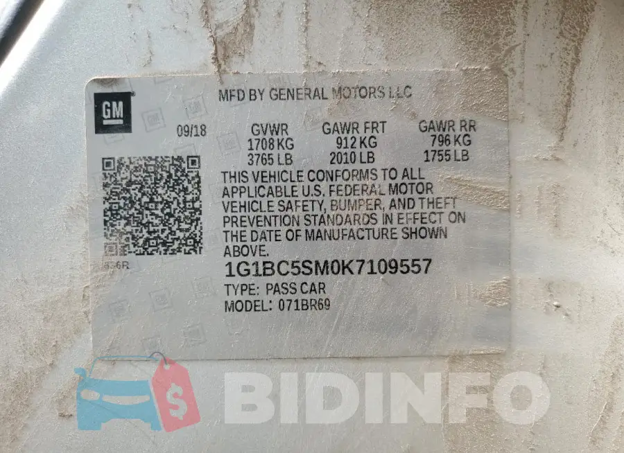 1G1BC5SM0K7109557 Photo# 13